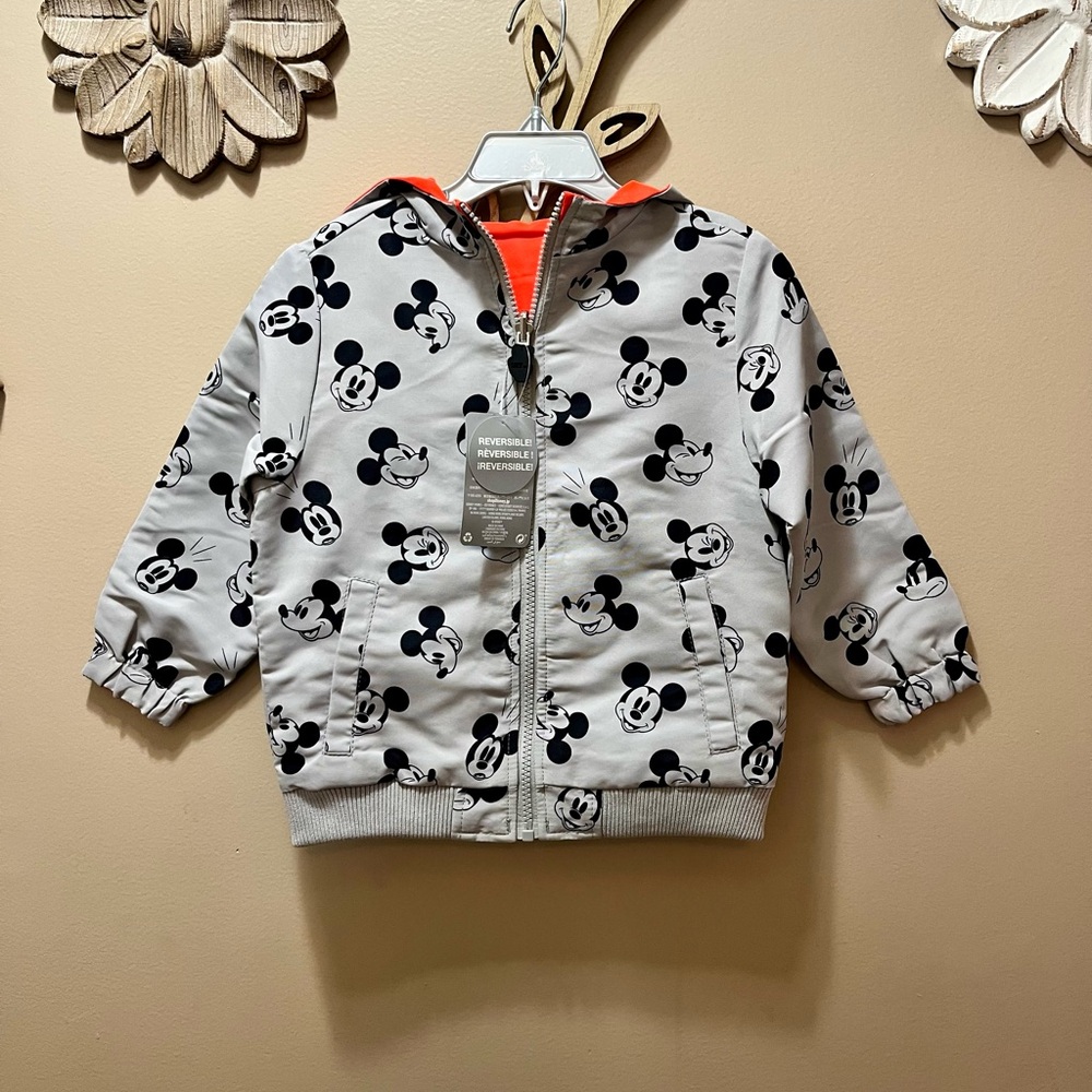 NWT Disney Mickey Mouse Kids Reversible Jacket Size 3T